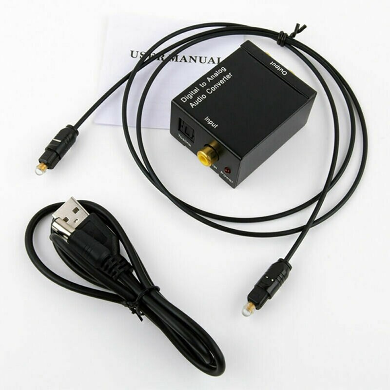 Convertisseur Audio numérique optique vers analogique, 3.5mm, avec câble en Fiber RCA, décodeur de Conversion numérique optique vers Audio