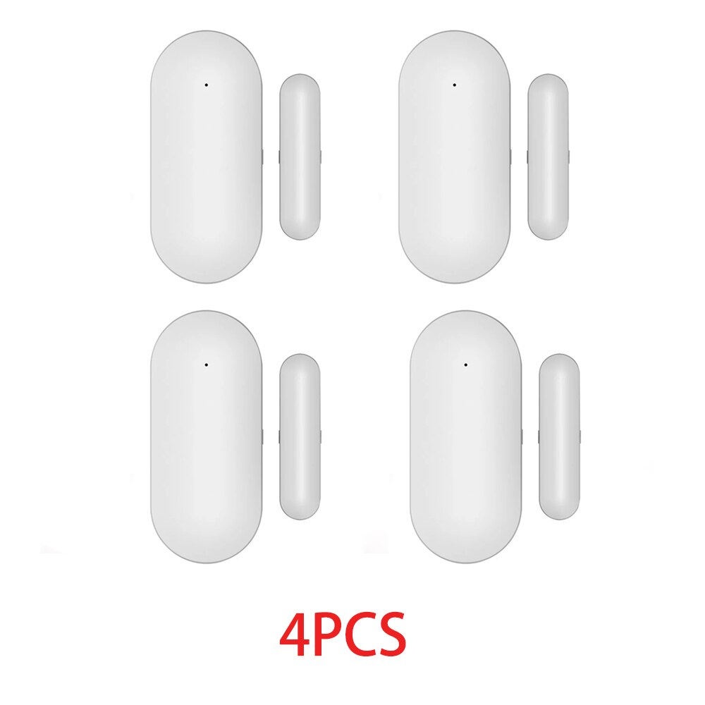 Tuya Smart Wifi Window Door Sensor Magnetic Switch Open Detector Protection Security Alert Alarm Smart Life APP: 4PCS