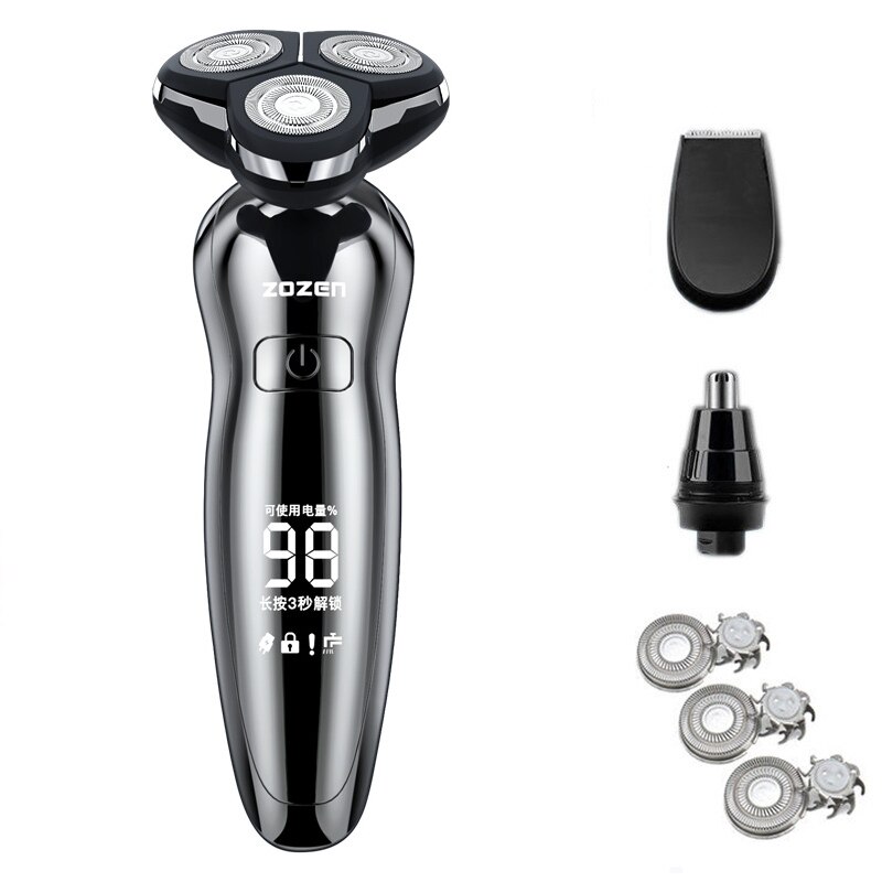 Digital Display Electric Shaver for Men Wet and Dry USB 2-Hour Fast Charging Beard Trimmer Shaving Machine Electric Razor: 5W ZN8508-C