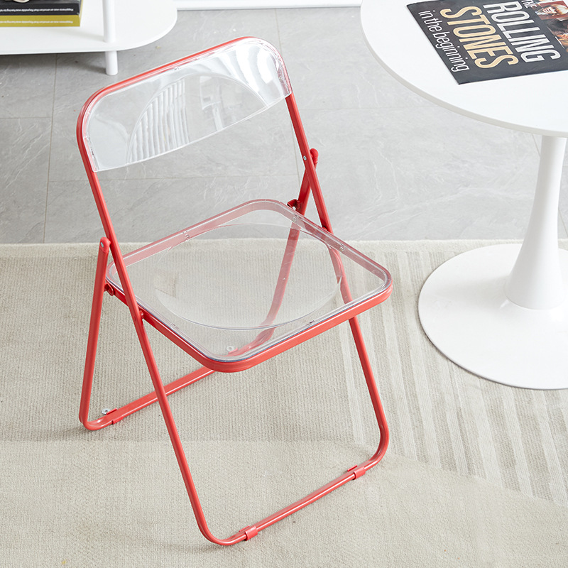 Silla plegable transparente, silla de comedor moderna y sencilla a la para el hogar, tienda de ropa acrílica, tienda de té de la leche, silla plegable de ocio: Chocolate