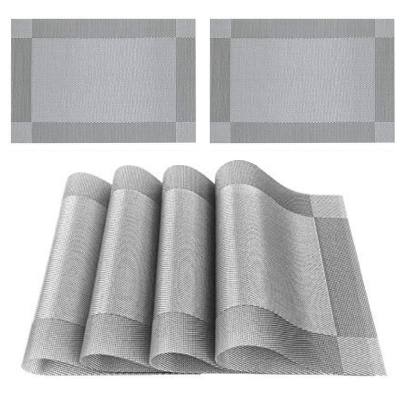 Placemats Placemats Set van 6 Placemats Wasbaar Plaats matten Vlekbestendig antislip Diner Matten te Reinigen PVC Geweven Vinyl