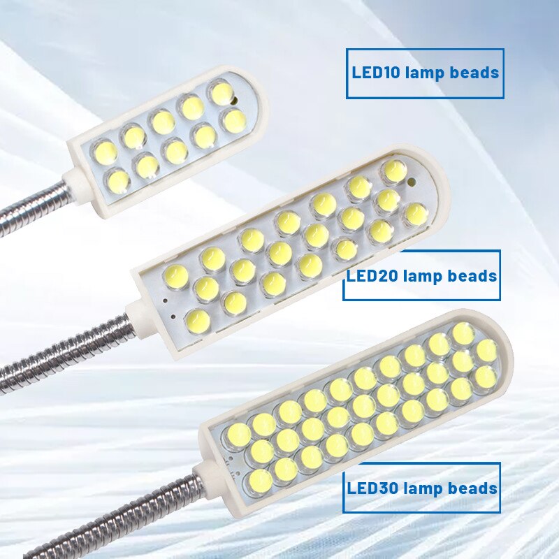 Industrial Lighting Sewing lights LED Light Flexible Sewing Machine Work Lamp 10/20/30 LED EU US Machine Accessories Luminaire