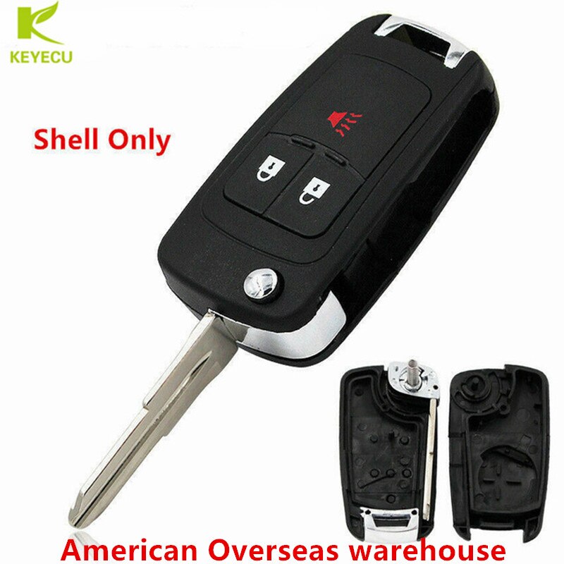Keyecu Vervanging Folding Flip Afstandsbediening Autosleutel Shell Case 3 Knop Voor Chevrolet Spark