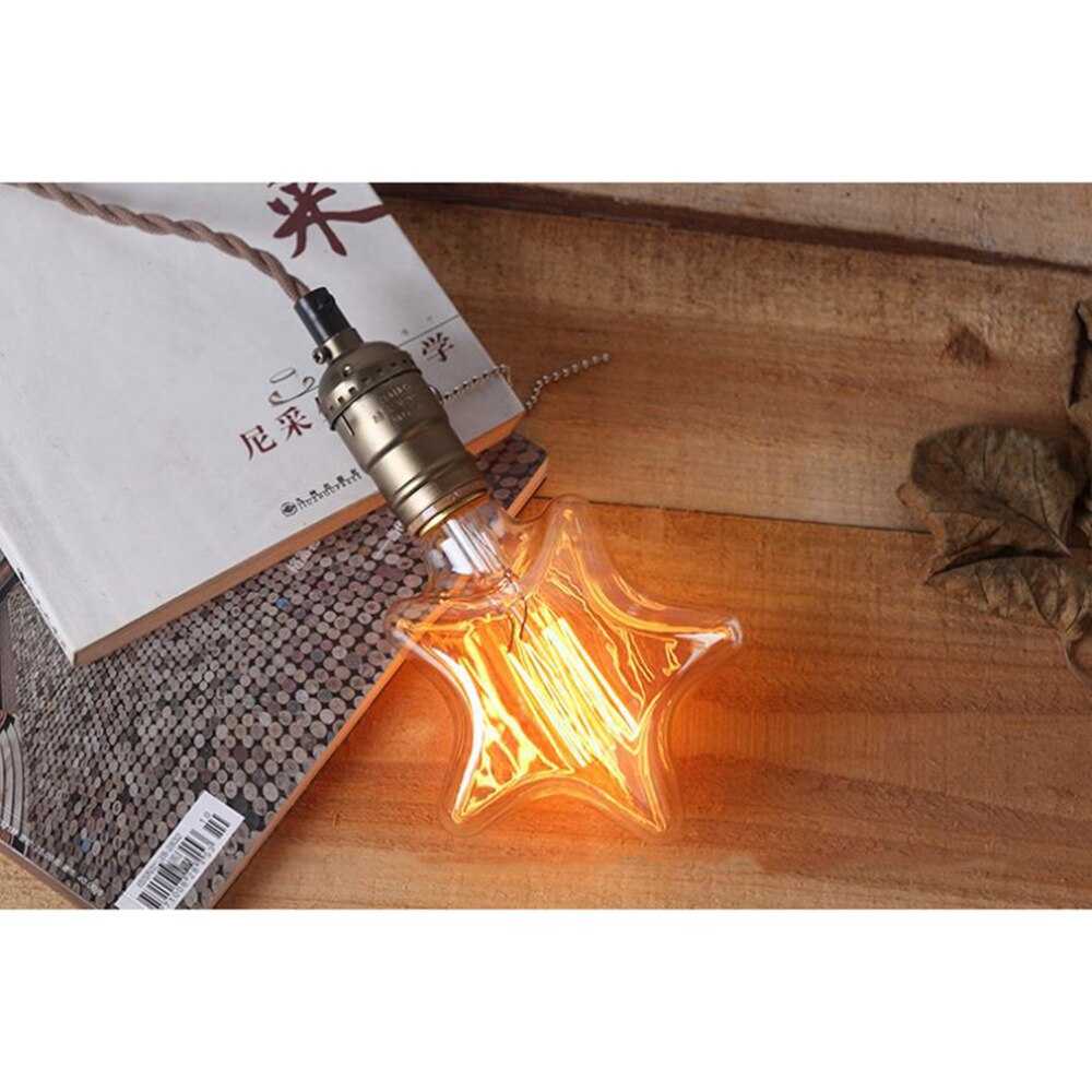 2700K Star Shaped Tungsten Filament Bulb Lights E27 Screw Base Incandescent Lamp Bulbs (No Bulb Holder Electric Wire Included)