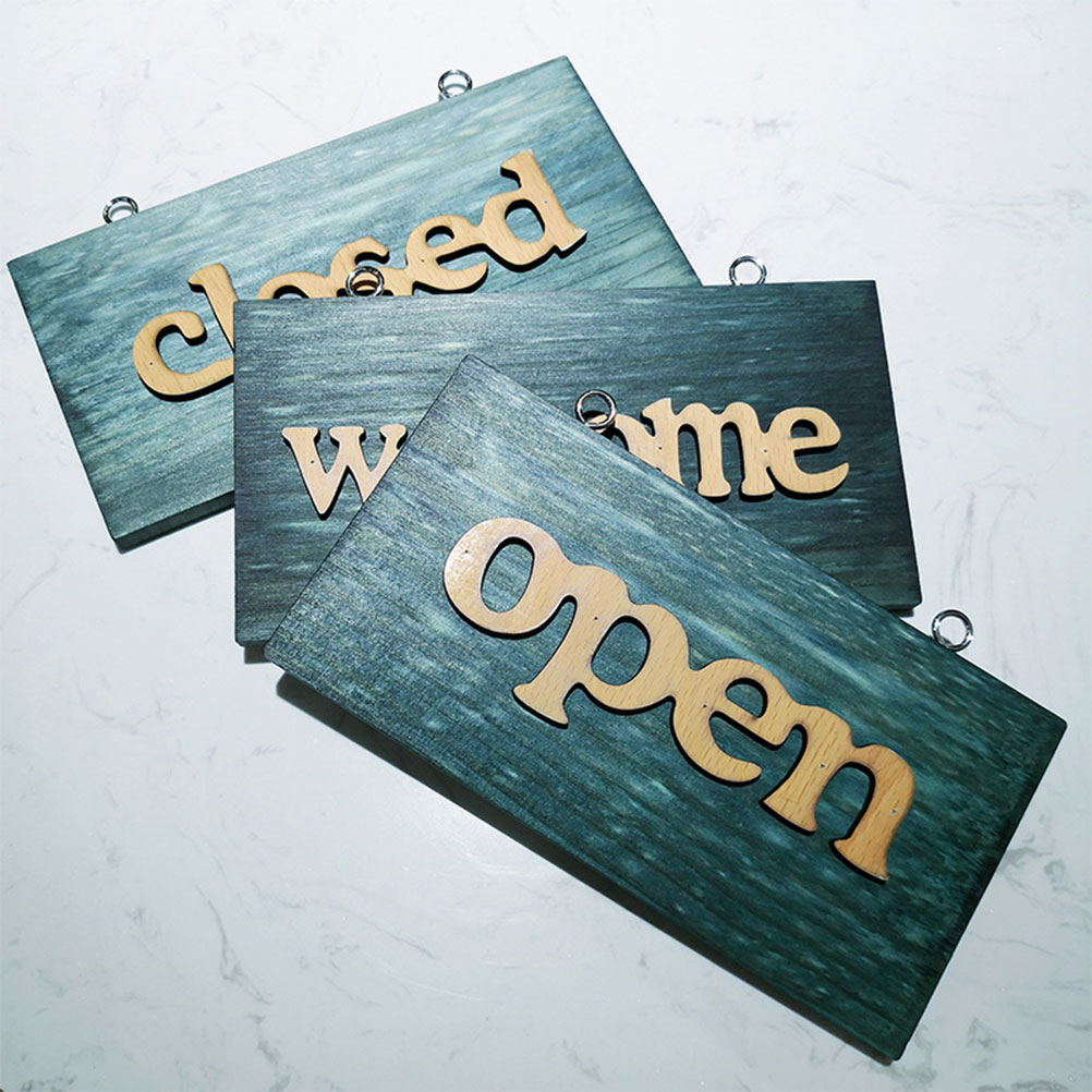 Open/Closed/Welcome Wooden Sign Plaque Coffee Bar ... – Grandado