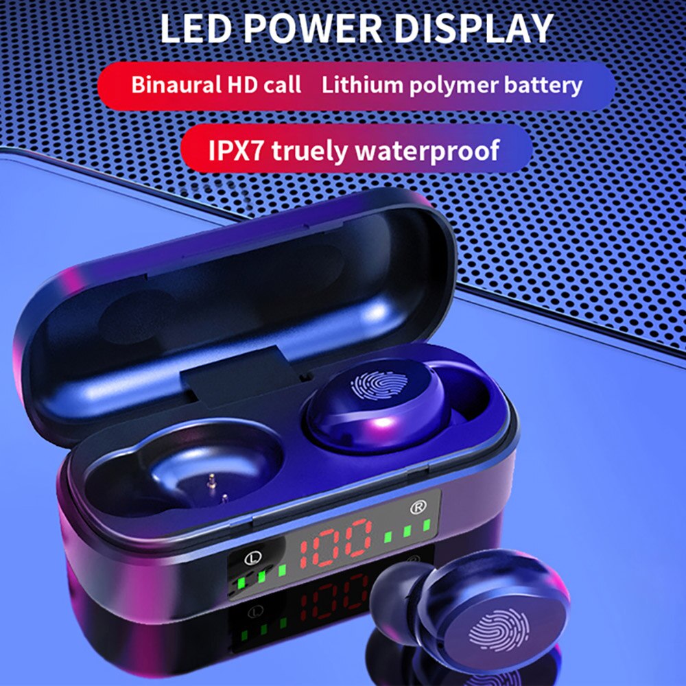 9D Bass Stereo Wireless Earphones 5.0 Bluetooth Headphones Waterproof Bluetooth Earbuds Headset With Microphone Charging Box