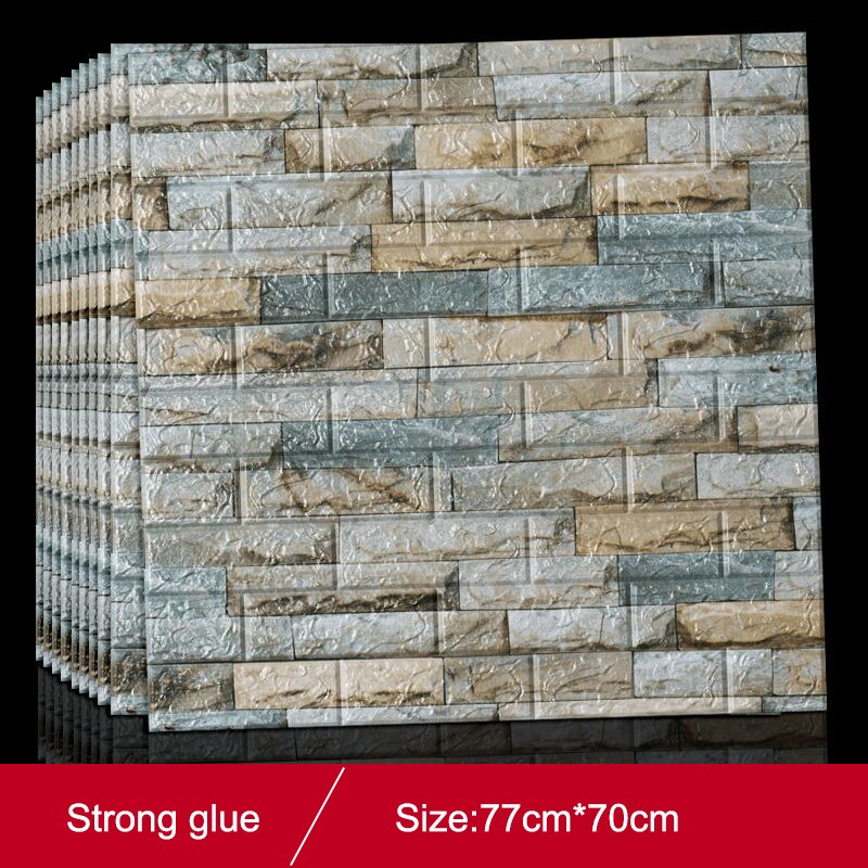 5PCS Self adhesive Waterproof TV Background Brick PVC Wallpapers 3D Wall Sticker Living Room Wallpaper Mural Bedroom Decorative: 102