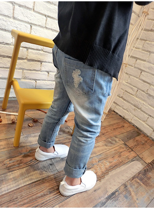 Jongens &amp; Meisjes Ripped Jeans Lente Zomer Herfst Stijl Trend Denim Broek Voor Kids Kinderen Distrressed Gat Broek