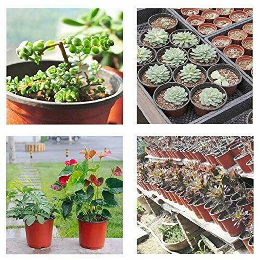 100pcs Succulents Reusable Balcony Container Transplant Plant Nursery Lightweight Round Garden Drain Washable Plastic Flower Pot