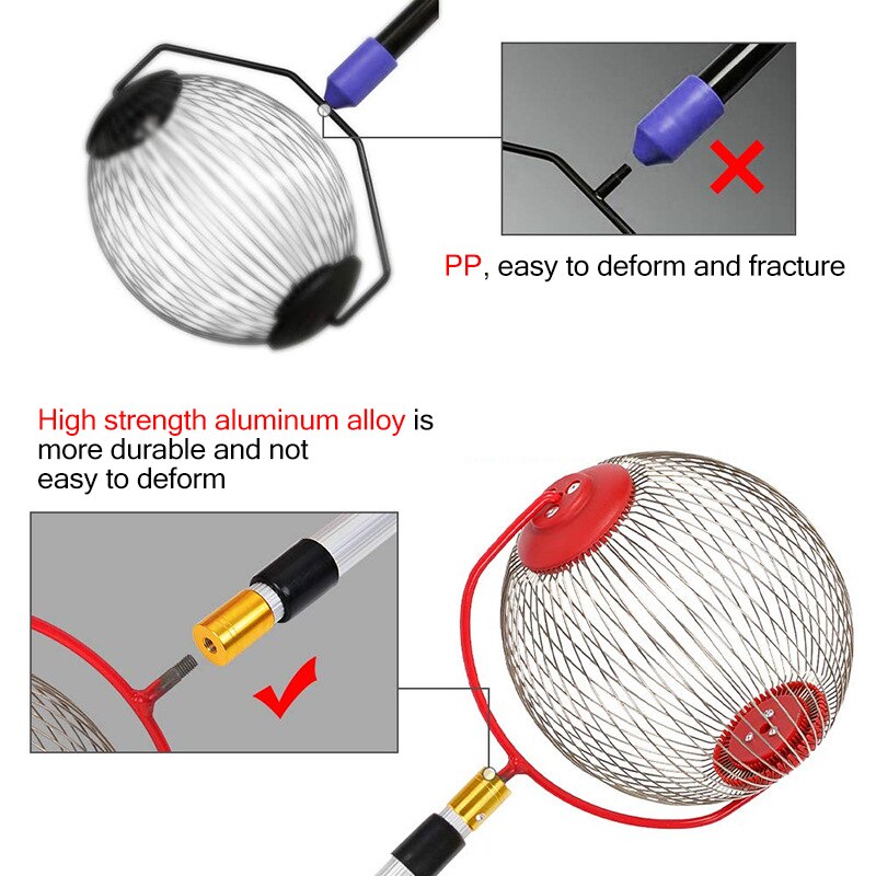 Fruit Picker Collector Harvester Nut Collector Walnut Chestnut Gatherer Catcher Aluminum Alloy Adjustable Garden Picking Tool
