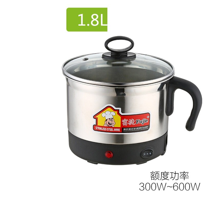 Noodle Fast Cooker Electric Cup Mini Travel Cup Stainless Steel Cup Multi-function Student Low-Power Boiling Noodle Pot: 1800ml