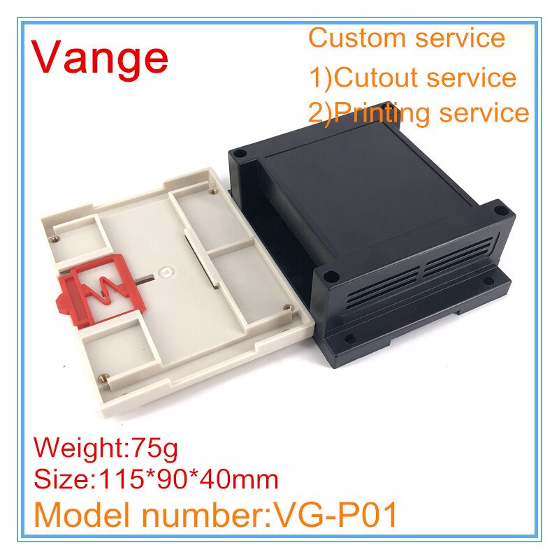 10pcs/lot mold injected extrusion housing ABS plastic case enclosure diy 115*90*40mm for PLC system PCB equipment