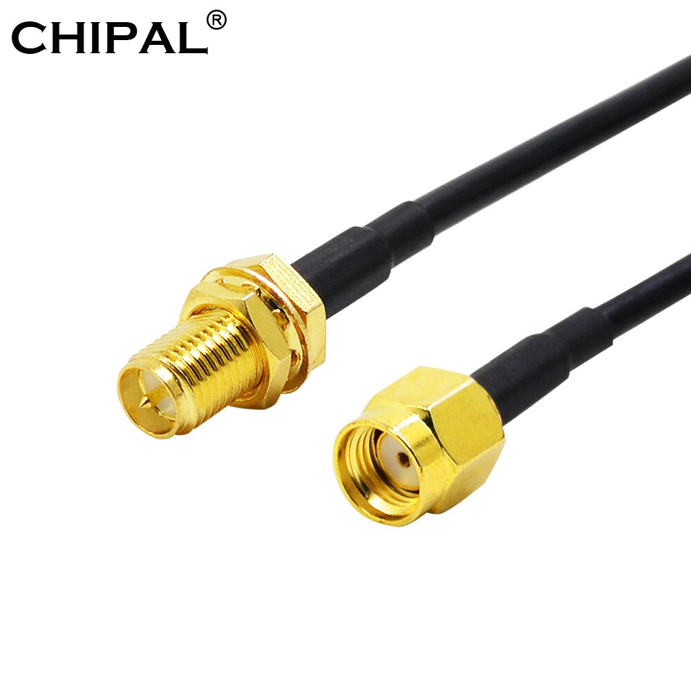 CHIPAL 10M 12M 15M 20M RG174 RP-SMA Cable de extensión macho a hembra alimentador de alambre Coaxial WiFi tarjeta de red LAN antena del Router