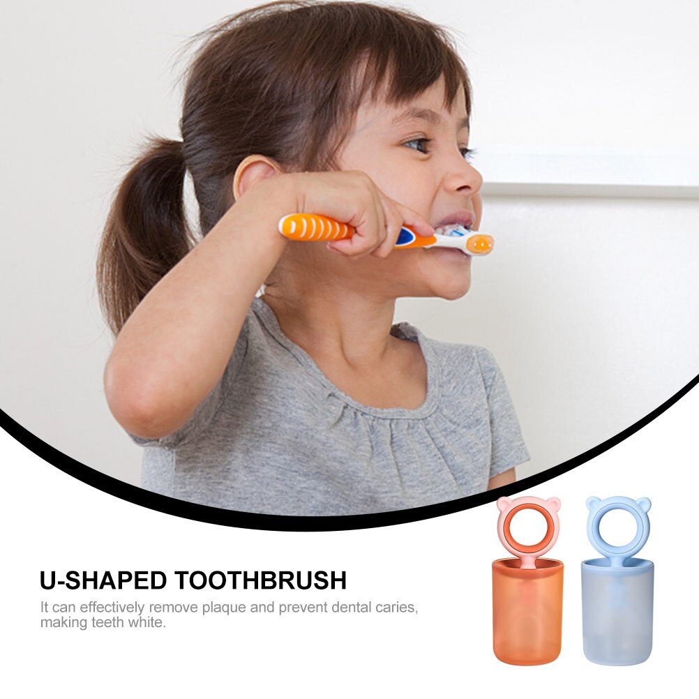 2 Set di spazzolini da denti manuali a forma di U per spazzolino da denti per bambini