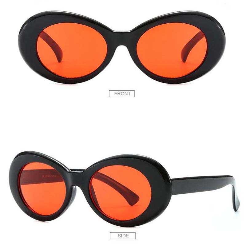 Frauen Schlagkraft Brille Gläser Männer Sonnenbrille Weiblich Männlich Oval Sonnenbrille Schwarz Weiß verrotten Brillen UV400: Schwarz Rahmen rot