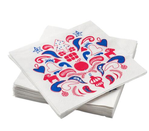 30pcs 24/33/38cm Festival Servetten printing Vierkante INS stijl Kerst Papier Servet Voor Thuis Xmas tafel Decoratie G0018L: NO.2