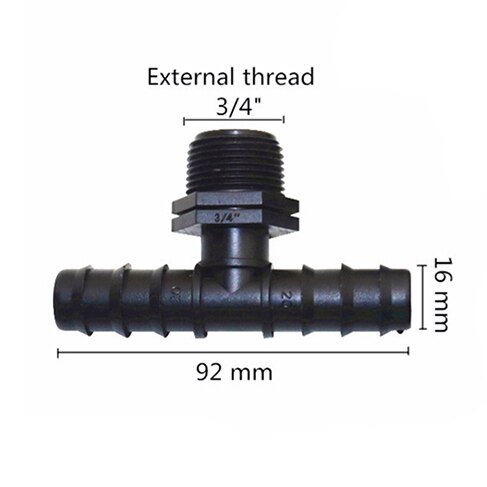 Reducing Tee Splitter with Threaded Connections to a water pipe 1/2" 3/4" Male Threaded Quick Water Adapter Hose Splitter 50 Pcs: 3I4 Inch to DN20