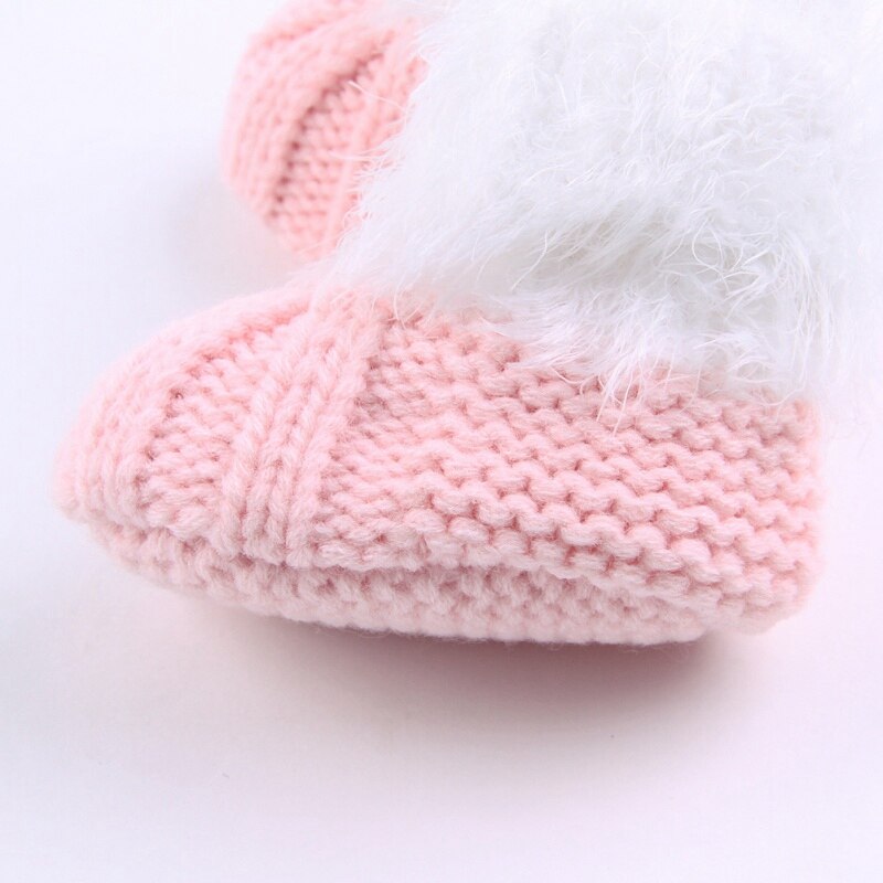 0-24m winter baby laarzen peuter wieg schoenen baby jongens meisjes effen print gebreide schoenen winter zachte warme baby slofjes