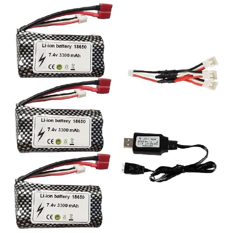 (T) wltoys 10428 12429 12423 12427 12401 12402 12402-A 12402A Parti di Automobili del RC 7.4V 3300MAH Batteria lipo 2S 18650