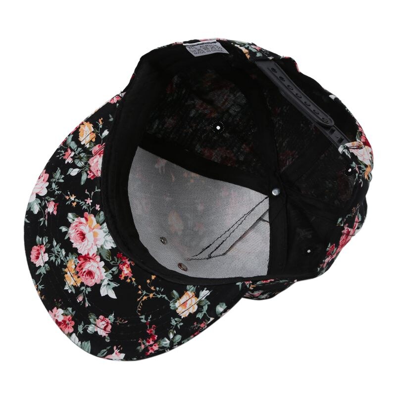 Bloemen Snapback Hoed, Hip-Hop Platte Schilden Baseball Cap Maat Verstelbaar