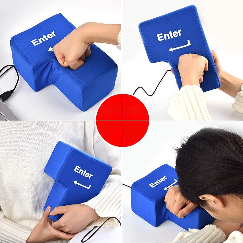 Big Enter Key Computer USB Enter Key, Office Vent Tool, Nap Pillow, Extra Large Enter Key Can Be Used As ENTER Key