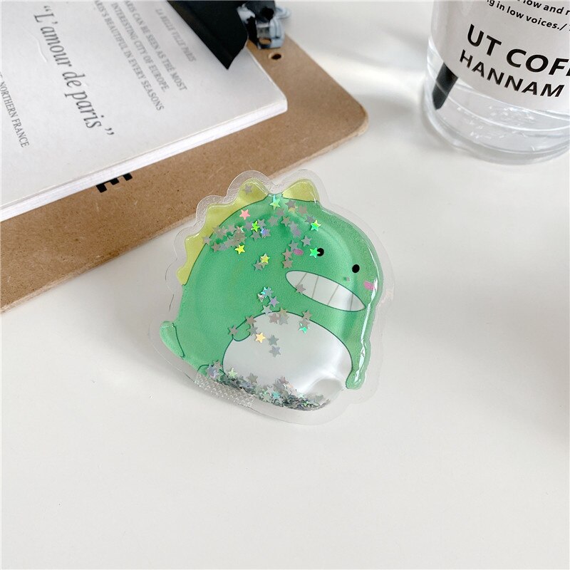 universal cute quicksand bear mobile phone grip telescopic mobile phone holder finger holder for all mobile phones: L