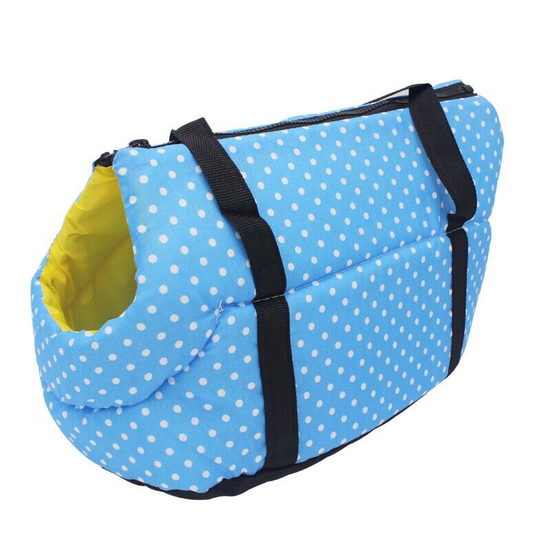 Pawstrip-bandolera con estampado de puntos para perro, portador de Gato de invierno, para viajes al aire libre, para Chihuahua, S/L: Blue / L