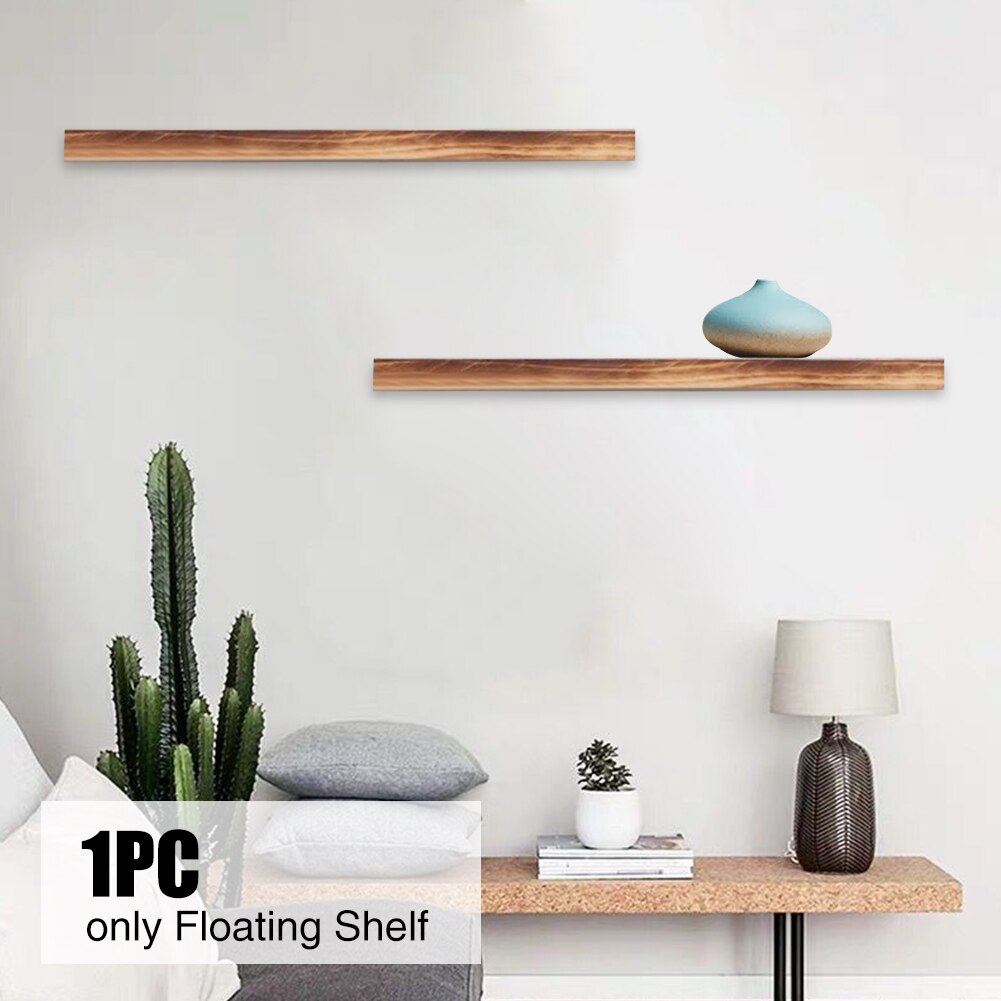 Kitchen Floating Shelf CD Storage Simple Solid Wood Office With Screws Space Saving Wall Mounted Bedroom Easy Install Home Decor