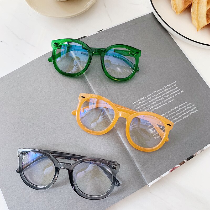 Glasses Frame Round Computer Eyeglasses Candy Color Optical Glasses Frame Arrow Rivet Eye Glasses Frames for Men Women