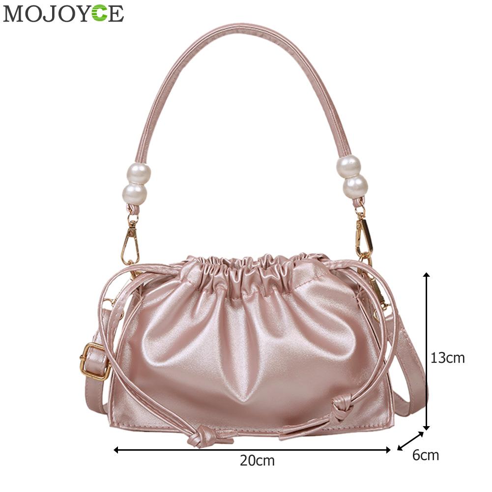Jeugd Dames Eenvoudige Veelzijdige Tas Vrouwen Handtassen Trekkoord Geplooide Mode Mini Totes Schouder Crossbody Tassen