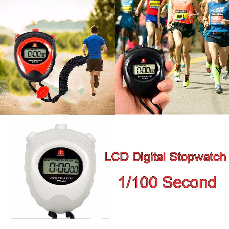 Digital sport stoppeklokke timer stor lcd -skjerm egnet for fotball basketball løpende svømming fitness og mer