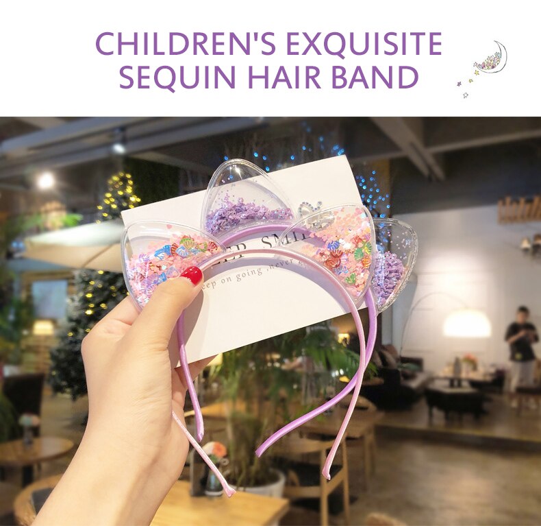 1pcs Girl Baby Ear Hairband Is Not Easy To Break, Used To Fix Hair And Decorate Hair, Children’s Flow Sofa Hoop