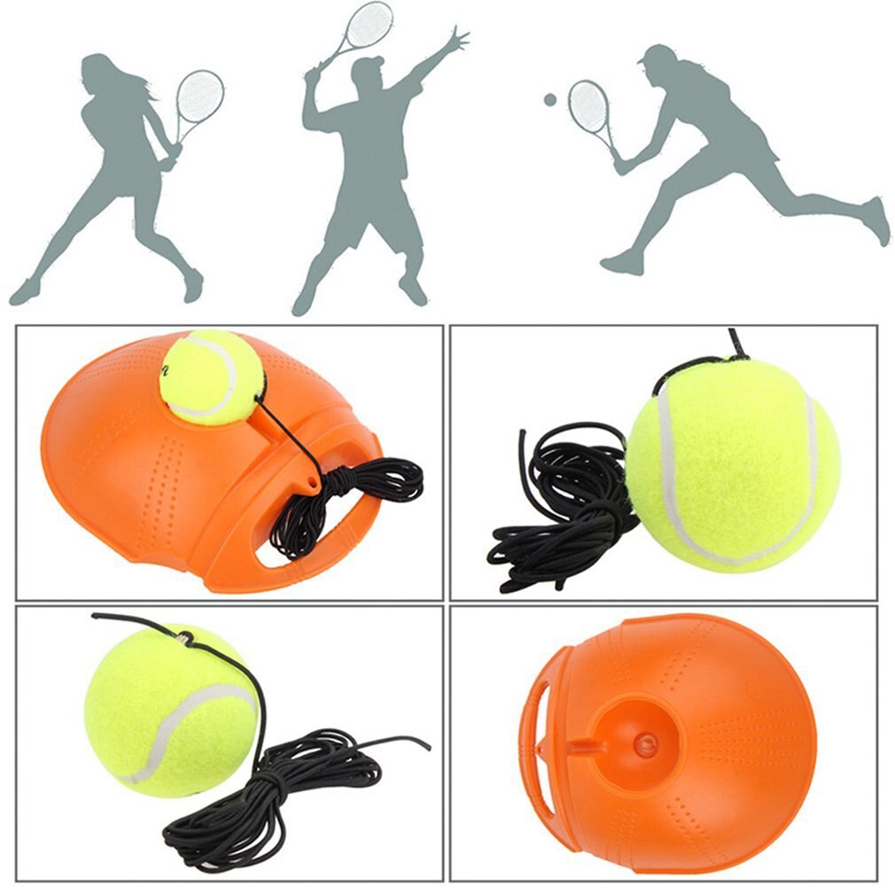 Herramienta de entrenamiento de tenis de alta resistencia con cuerda elástica, práctica de pelota, dispositivo de entrenamiento de tenis de rebote de autoservicio