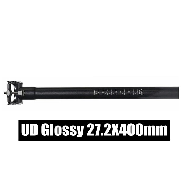 Lätt kolfiber mtb cykelstolpe vägcykelstolpe 31.6/27.2/30.8*350/400mm med titanskruvar och blank: 27.2 x 400mm