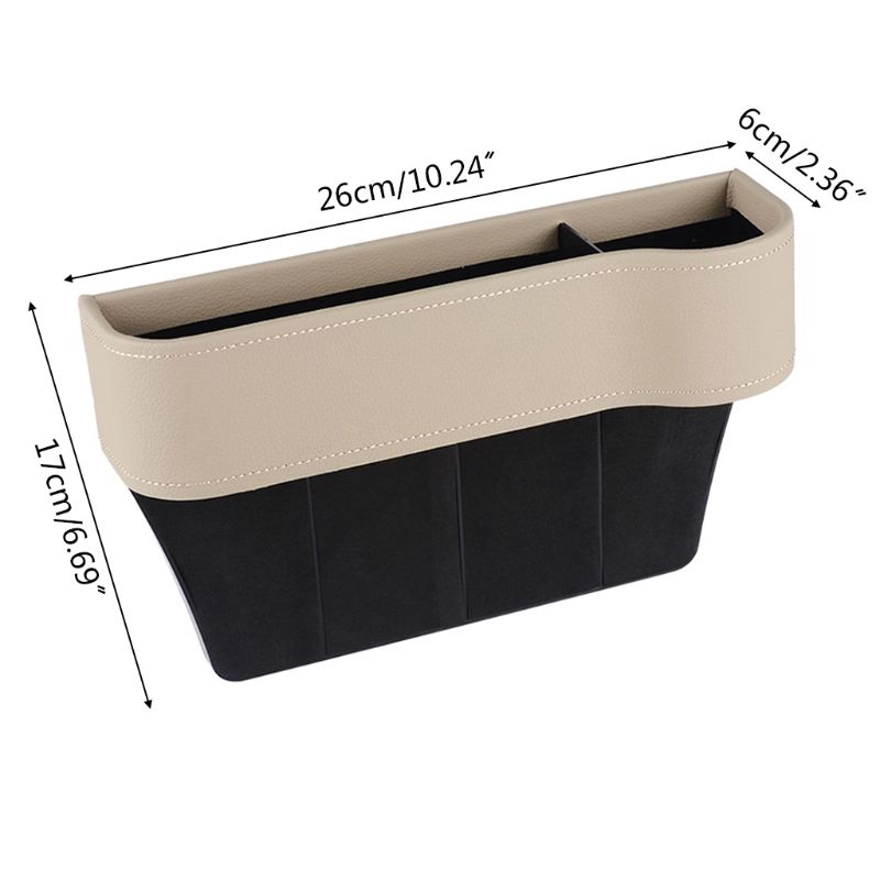 Multifuncional assento de carro organizador enchimento bolso couro do plutônio auto console lateral catcher caixa armazenamento titular recipiente