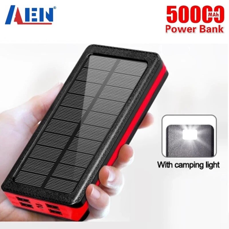 50000Mah Solar Draadloze Power Bank Draagbare Oplader Grote Capaciteit 4USB Externe Batterij Snel Opladen Voor Xiaomi Iphone