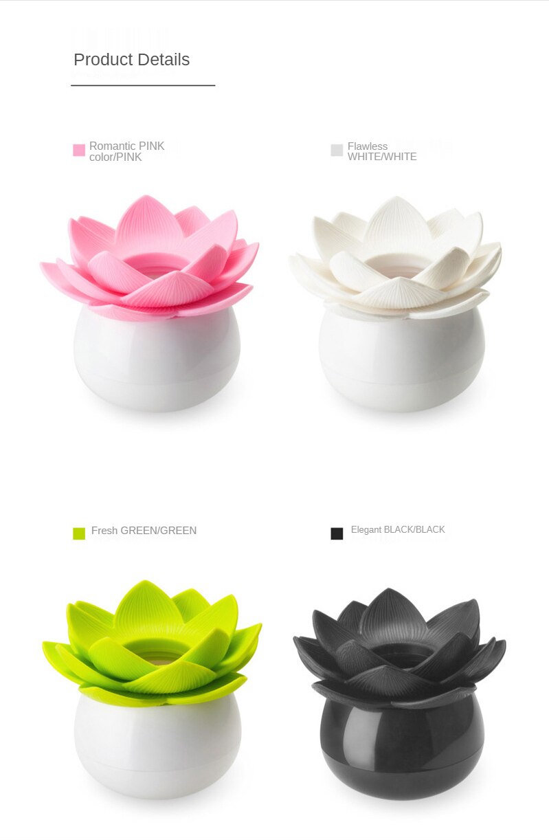 Cotton Swab Box Non-automatic Toothpick Holder Without Cover Cotton Swab Holder Lotus Shape Toothpick Holder