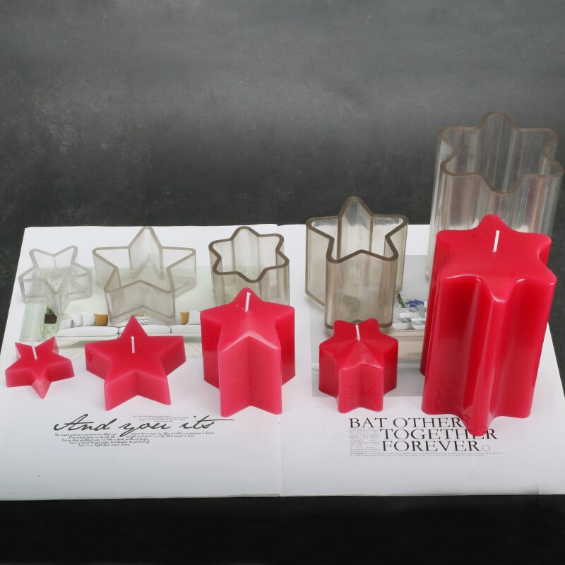 Pentagram hexagon shape candle molds handmade velas multi size candle moulds manual candle form for home ornament lz46