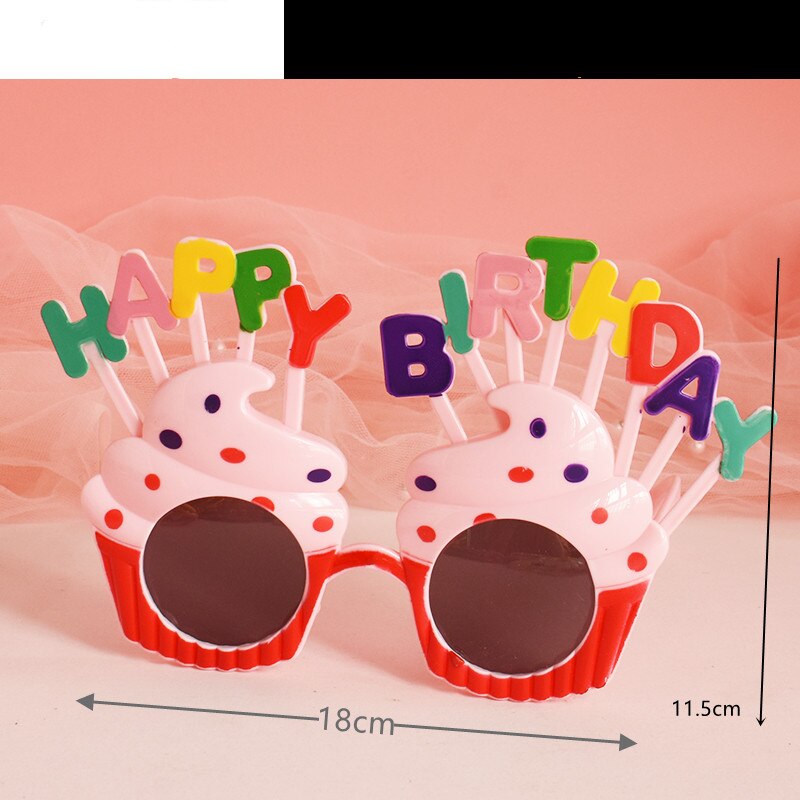 Grappige Verjaardag Bril Dolfijn Ballon Creatieve Kinderen Happy Birthday Party Cake Decoratie Plug-In Taart Jurk Up Ornamenten: 5