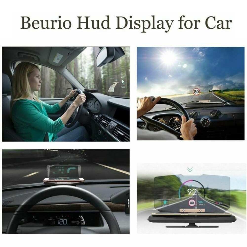 6.5 tommer bil auto head up display hud telefon holder gps navigation projektion udvendigt bil tilbehør на авто автотовары