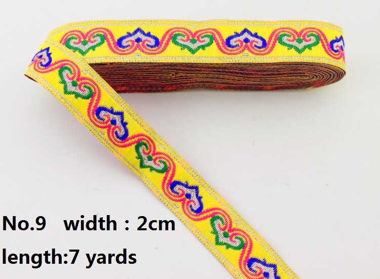 Etnische Lint Collection 10/20 MM Luxe DIY Jacquard Trim Weefde Polyester Singels Home Textil Handgemaakte ambachten: No.9