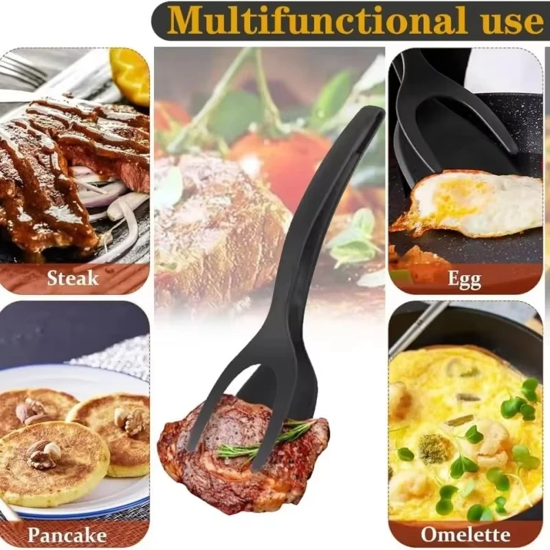 Pince à Pancake en Silicone, Spatule à Steak et emouf, Outil de Cuisine, Accessoires