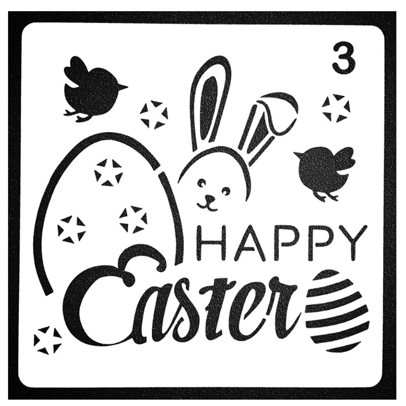 1Set Easter Stencils Happy Easter Skeleton Sketchpad Patterns Painting Template Decorative Reusable for Kids