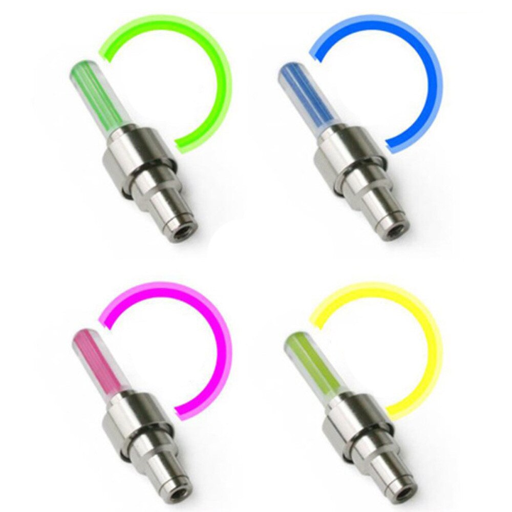 2 stuks fiets auto motor wiel band ventieldop flits led licht lamp accessoires mountainbike accessoires op voorraad