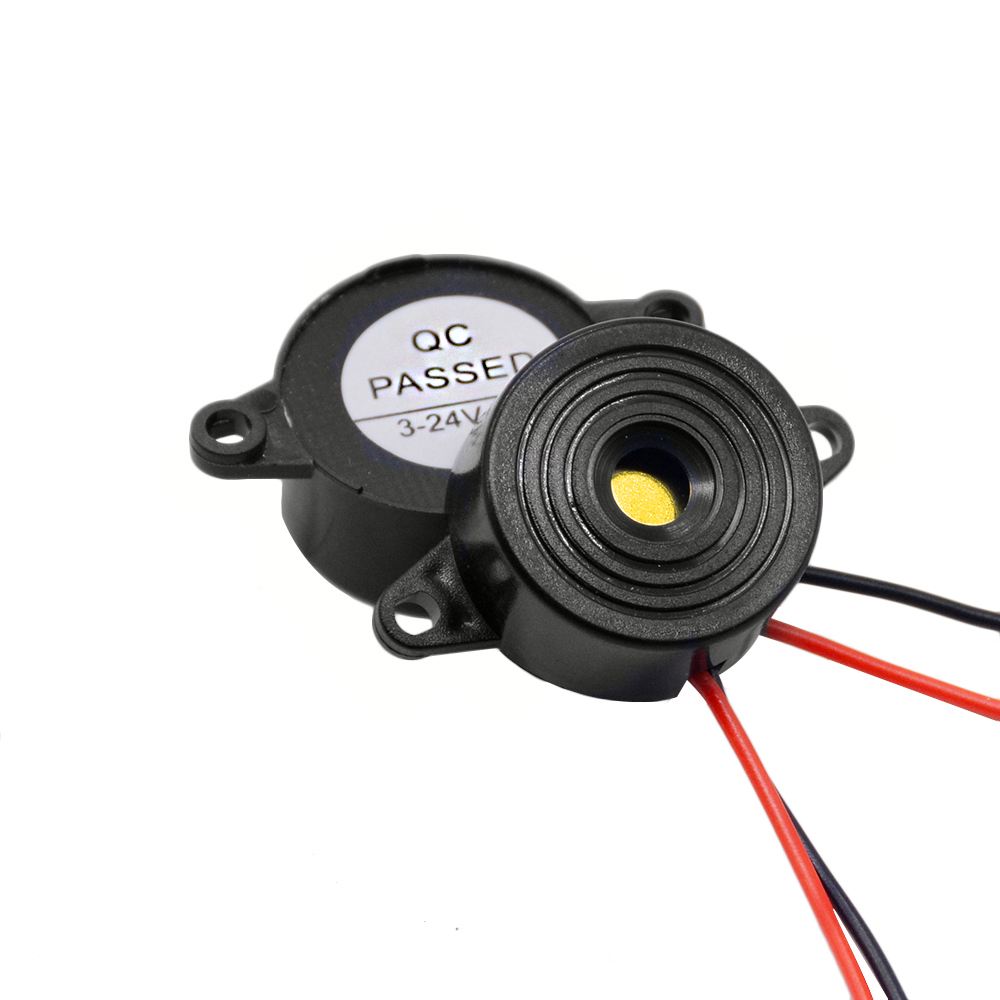 1 Pc 3-24V Zwart Nylon Piezo Elektronische Zoemer 23X12 Mm 95DB Continu Geluid Pieper met Vertind Koperdraad
