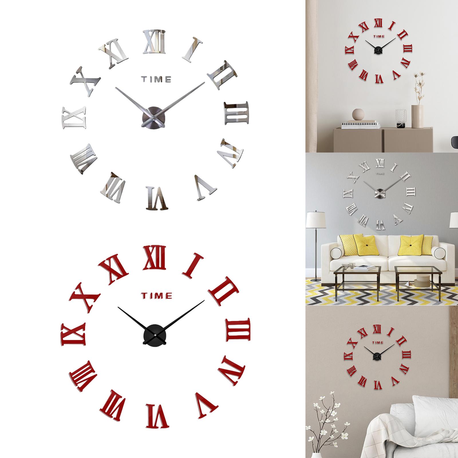 3D Wall Clock Mirror Wall Stickers DIY Wall Clocks Removable Art Decal Sticker Home Decor Living Room