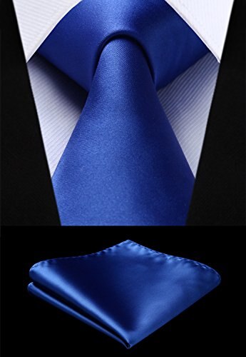 Heren Das Stropdas Set Solid Stropdassen Voor Man Zakdoek Party Voor Mannen Trouwjurk Accessoires: Royal Blue