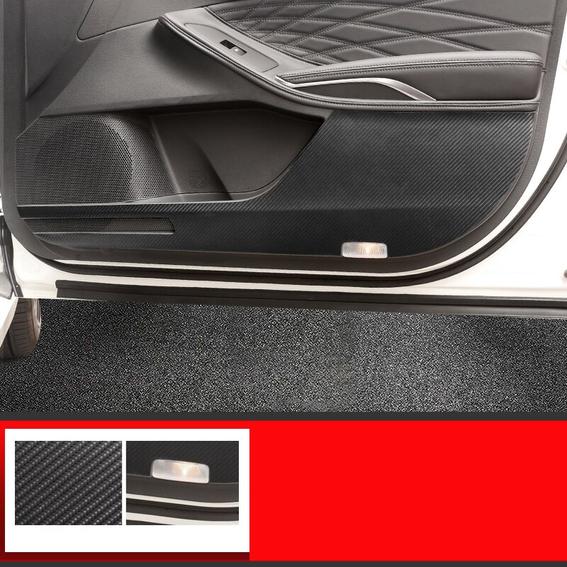 Carbon fiber door anti-kick pad anti-kick film protector anti-dirty paste decoration car Accessories For Toyota Avalon