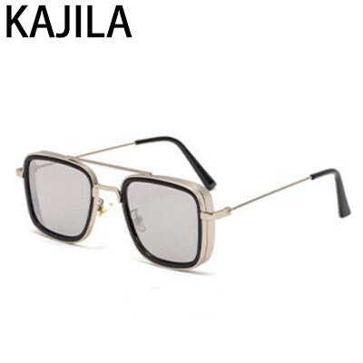 Vintage steampunk solbriller menn retro metall firkantede briller trendy merke solbriller solbriller for kvinner lunette de soleil: Flis