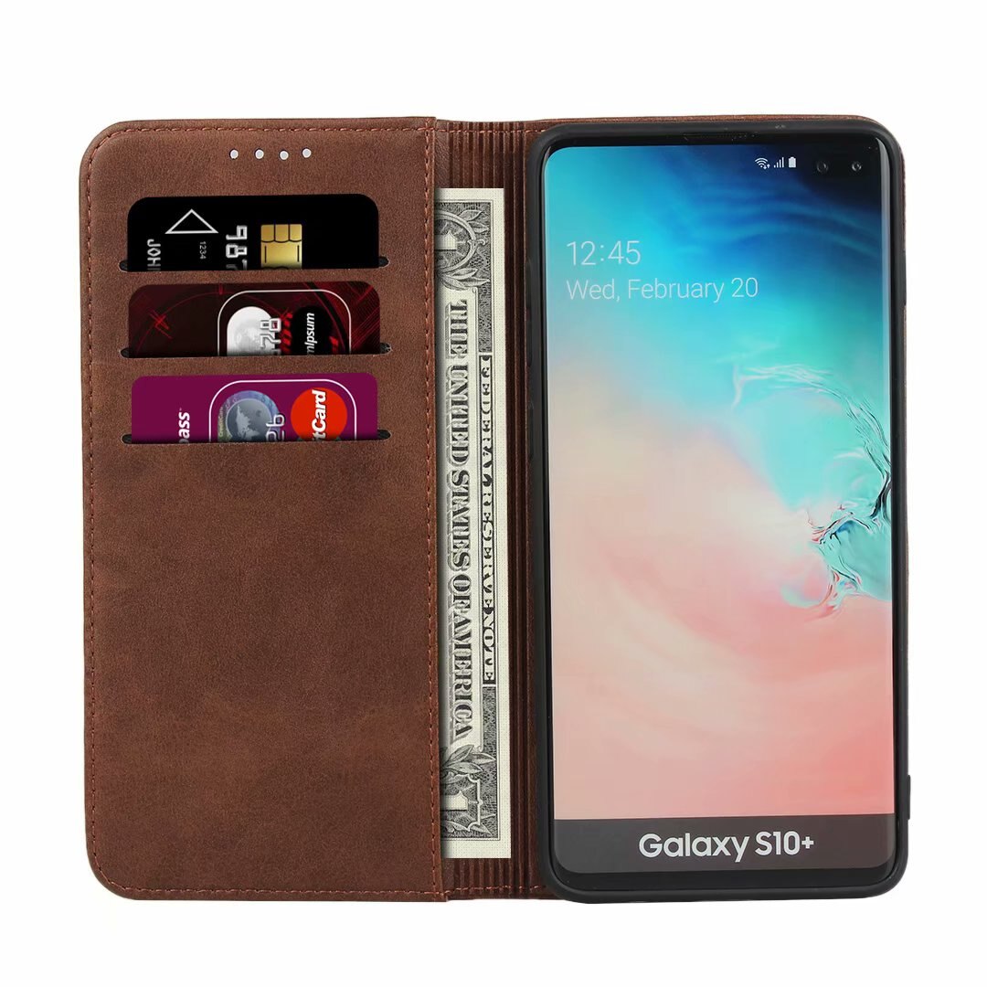 Skórzane etui do Samsung Galaxy S10/S10E/S10 Plus 5G etui z klapką etui na karty etui na przyciąganie magnetyczne etui na portfel